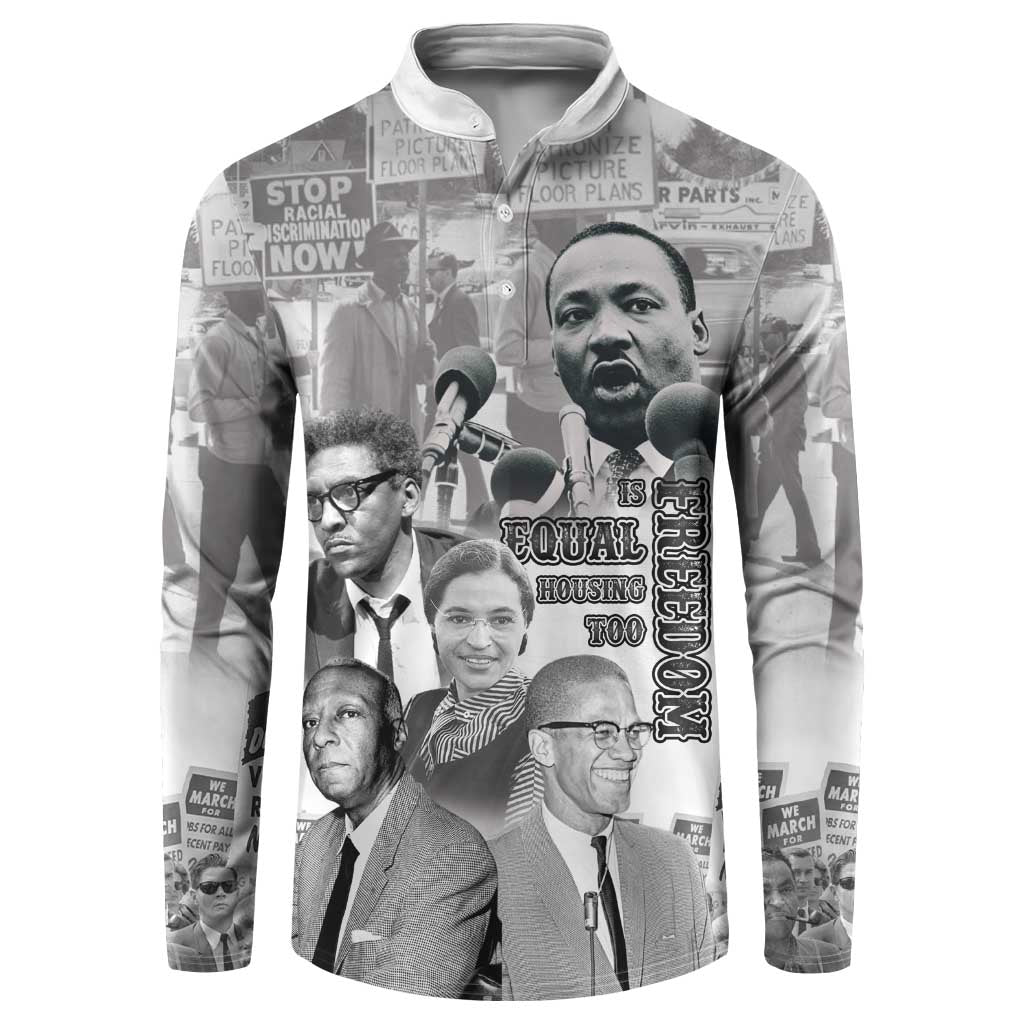Civil Rights Leaders Button Sweatshirt Freedom Is Equal Housing Too