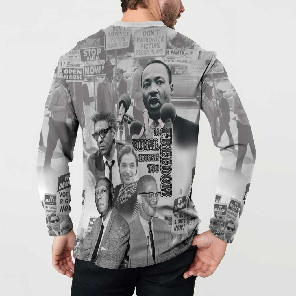 Civil Rights Leaders Button Sweatshirt Freedom Is Equal Housing Too