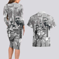 Civil Rights Leaders Couples Matching Long Sleeve Bodycon Dress and Hawaiian Shirt Freedom Is Equal Housing Too