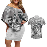 Civil Rights Leaders Couples Matching Off Shoulder Short Dress and Hawaiian Shirt Freedom Is Equal Housing Too