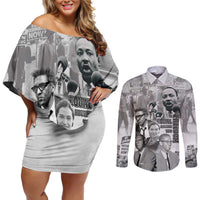 Civil Rights Leaders Couples Matching Off Shoulder Short Dress and Long Sleeve Button Shirt Freedom Is Equal Housing Too