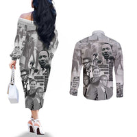Civil Rights Leaders Couples Matching Off The Shoulder Long Sleeve Dress and Long Sleeve Button Shirt Freedom Is Equal Housing Too