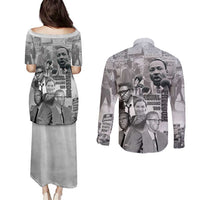 Civil Rights Leaders Couples Matching Puletasi and Long Sleeve Button Shirt Freedom Is Equal Housing Too