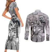 Civil Rights Leaders Couples Matching Short Sleeve Bodycon Dress and Long Sleeve Button Shirt Freedom Is Equal Housing Too