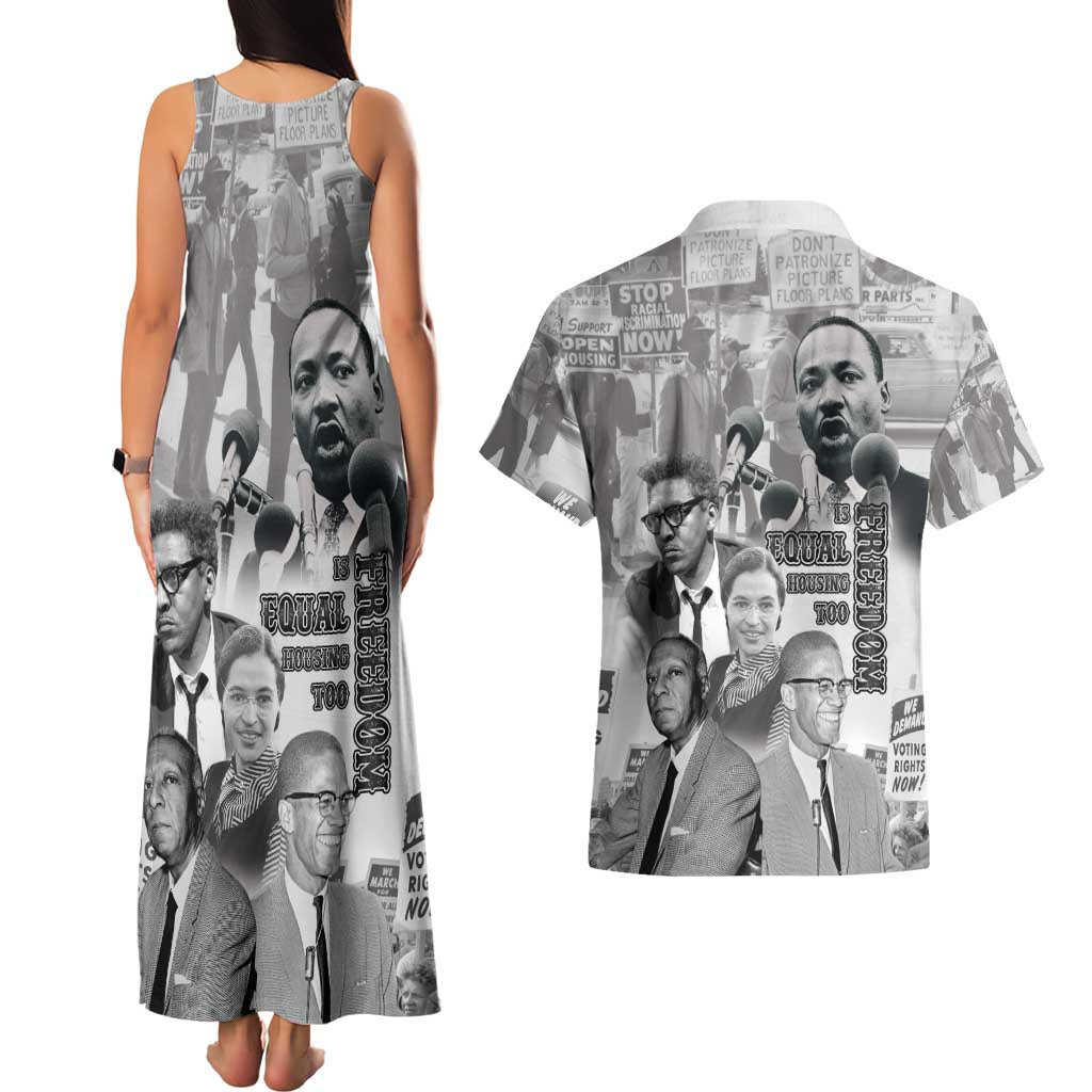 Civil Rights Leaders Couples Matching Tank Maxi Dress and Hawaiian Shirt Freedom Is Equal Housing Too