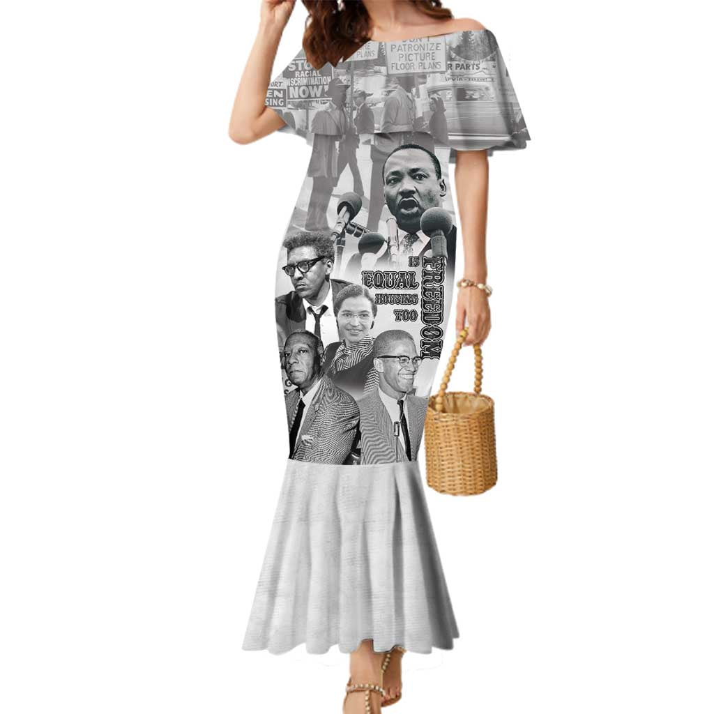 Civil Rights Leaders Family Matching Mermaid Dress and Hawaiian Shirt Freedom Is Equal Housing Too