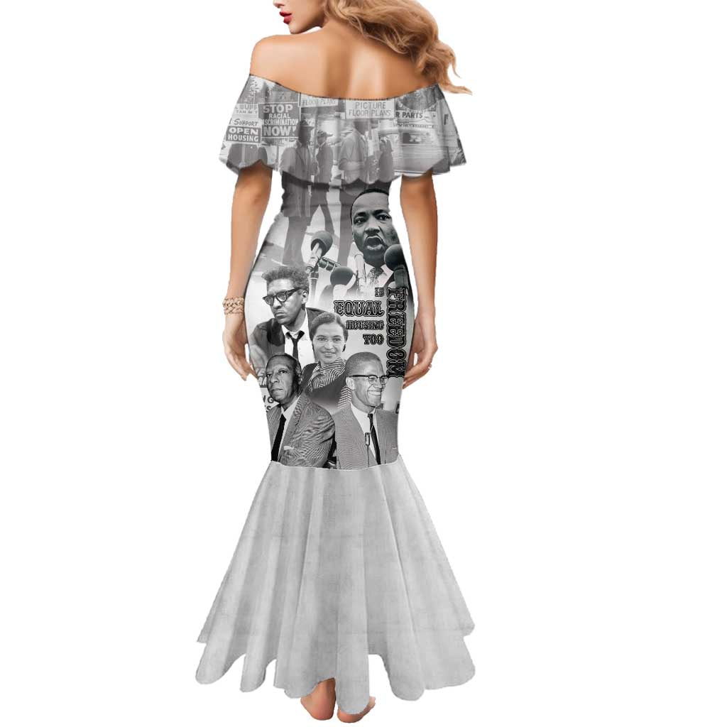 Civil Rights Leaders Family Matching Mermaid Dress and Hawaiian Shirt Freedom Is Equal Housing Too