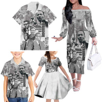 Civil Rights Leaders Family Matching Off The Shoulder Long Sleeve Dress and Hawaiian Shirt Freedom Is Equal Housing Too