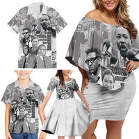 Civil Rights Leaders Family Matching Off Shoulder Short Dress and Hawaiian Shirt Freedom Is Equal Housing Too