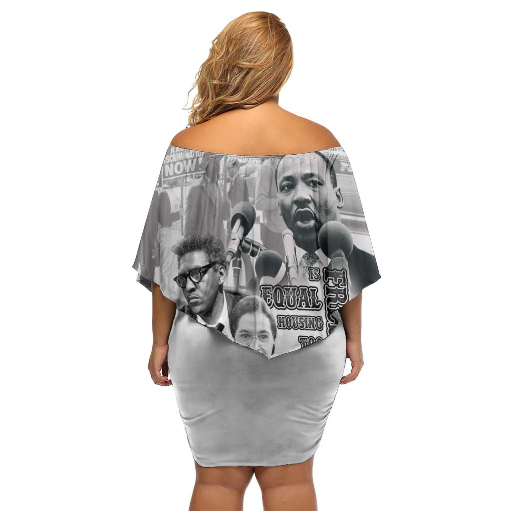 Civil Rights Leaders Family Matching Off Shoulder Short Dress and Hawaiian Shirt Freedom Is Equal Housing Too