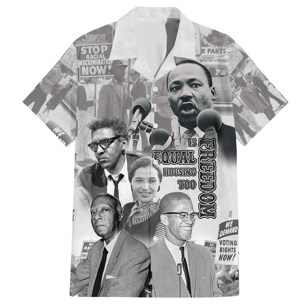 Civil Rights Leaders Family Matching Puletasi and Hawaiian Shirt Freedom Is Equal Housing Too