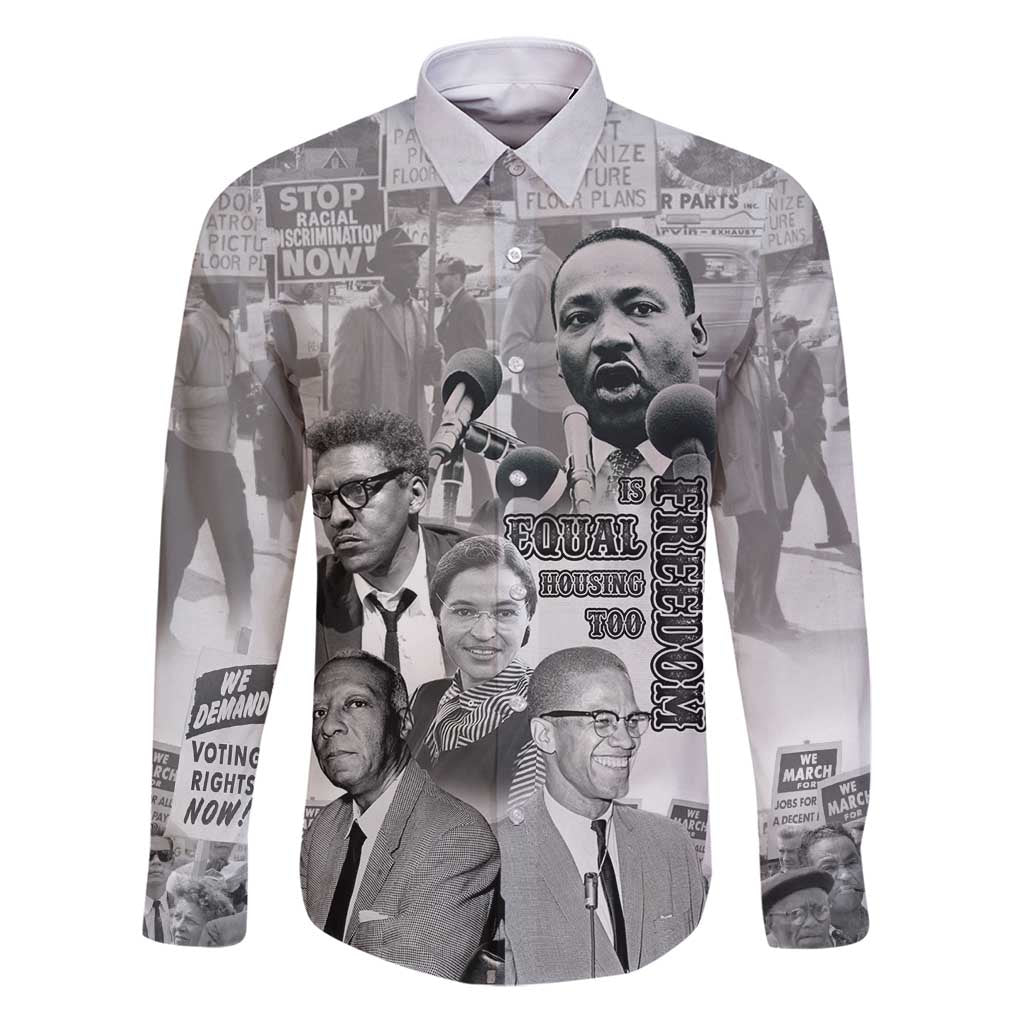 Civil Rights Leaders Family Matching Puletasi and Hawaiian Shirt Freedom Is Equal Housing Too