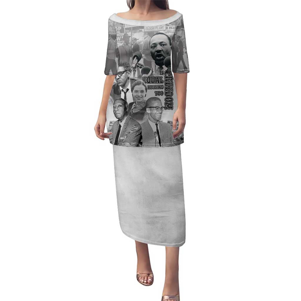 Civil Rights Leaders Family Matching Puletasi and Hawaiian Shirt Freedom Is Equal Housing Too