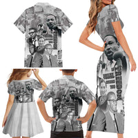 Civil Rights Leaders Family Matching Short Sleeve Bodycon Dress and Hawaiian Shirt Freedom Is Equal Housing Too