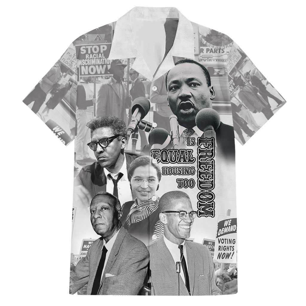 Civil Rights Leaders Family Matching Short Sleeve Bodycon Dress and Hawaiian Shirt Freedom Is Equal Housing Too