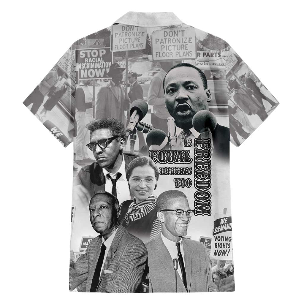 Civil Rights Leaders Family Matching Short Sleeve Bodycon Dress and Hawaiian Shirt Freedom Is Equal Housing Too