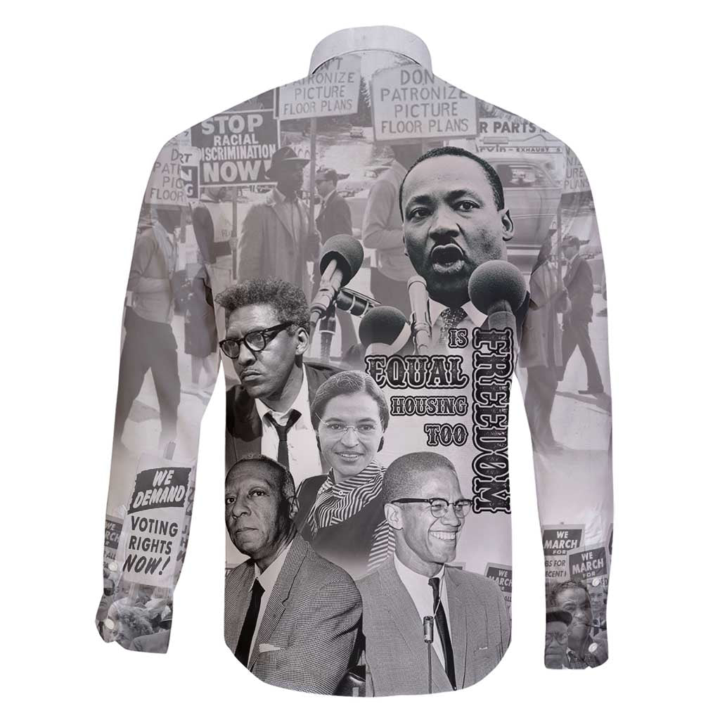 Civil Rights Leaders Family Matching Short Sleeve Bodycon Dress and Hawaiian Shirt Freedom Is Equal Housing Too