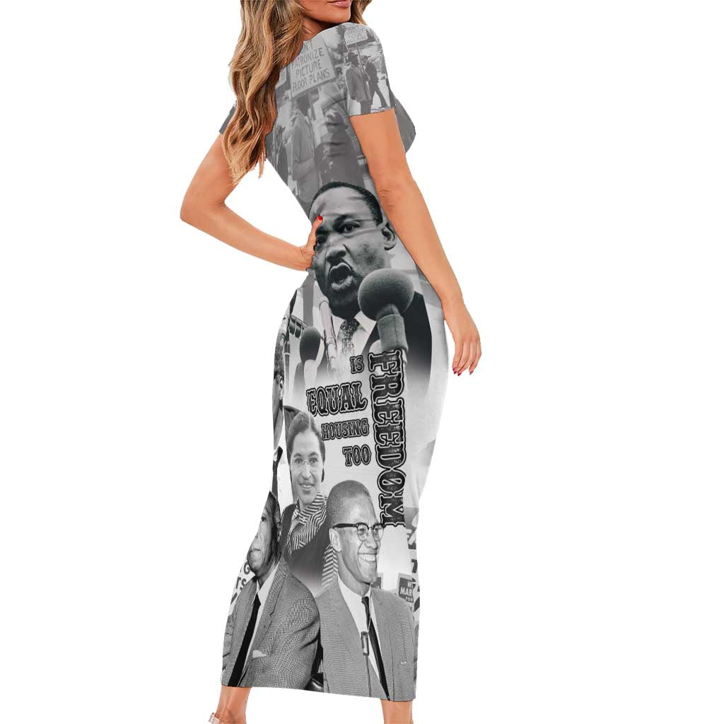 Civil Rights Leaders Family Matching Short Sleeve Bodycon Dress and Hawaiian Shirt Freedom Is Equal Housing Too