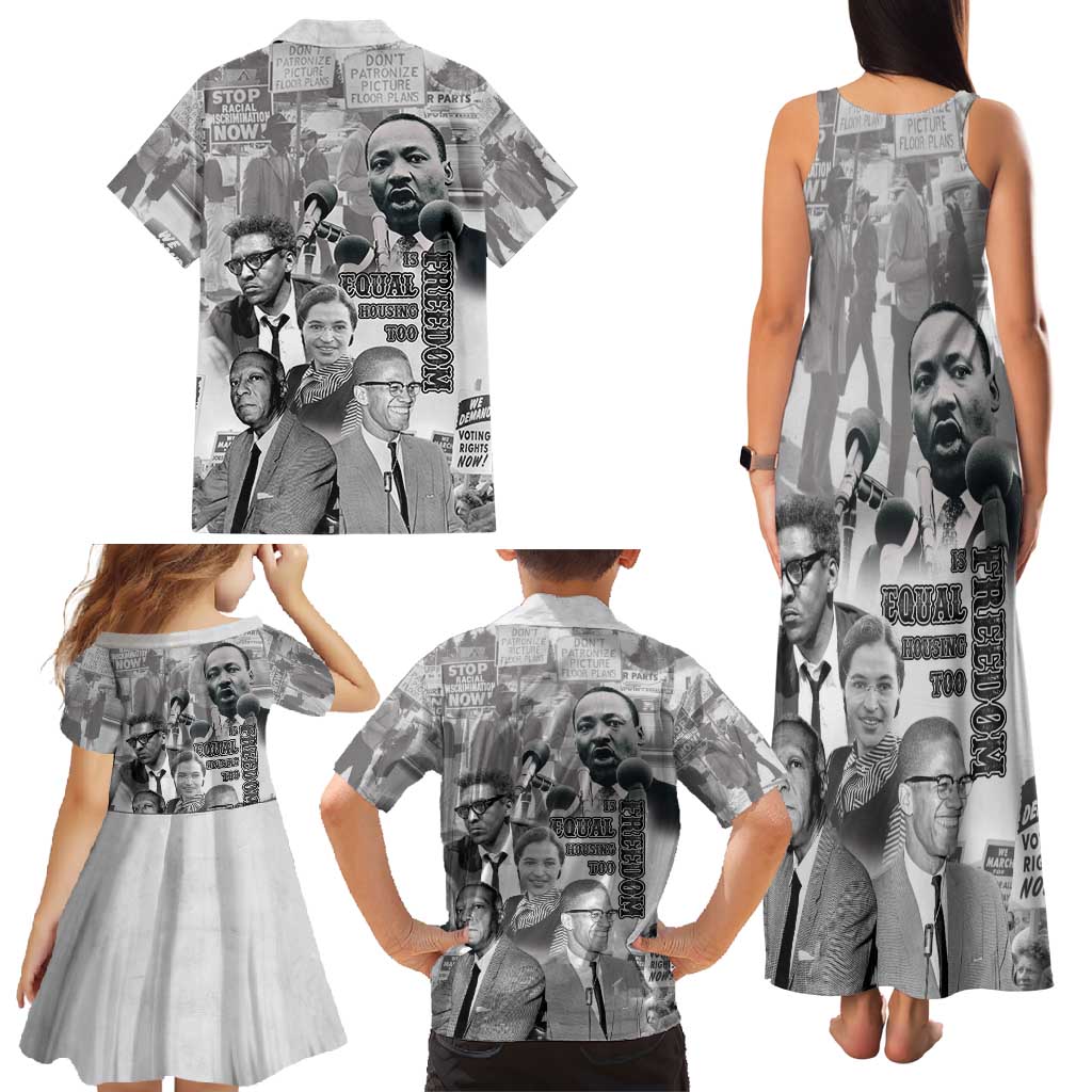 Civil Rights Leaders Family Matching Tank Maxi Dress and Hawaiian Shirt Freedom Is Equal Housing Too