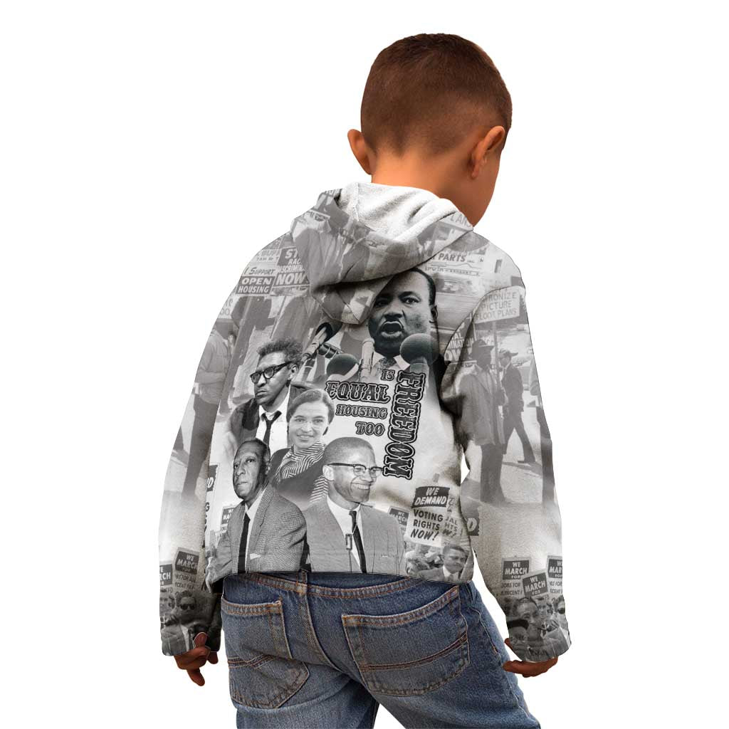 Civil Rights Leaders Kid Hoodie Freedom Is Equal Housing Too
