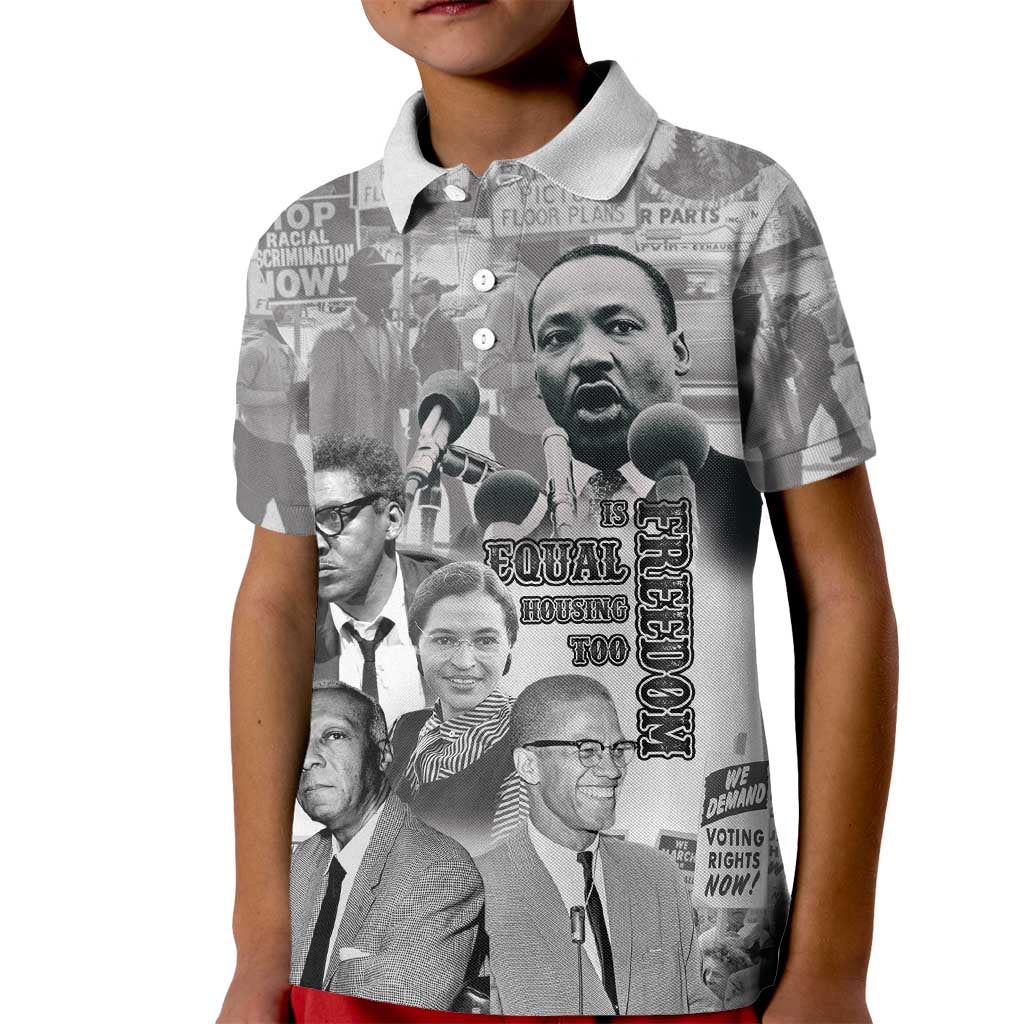 Civil Rights Leaders Kid Polo Shirt Freedom Is Equal Housing Too