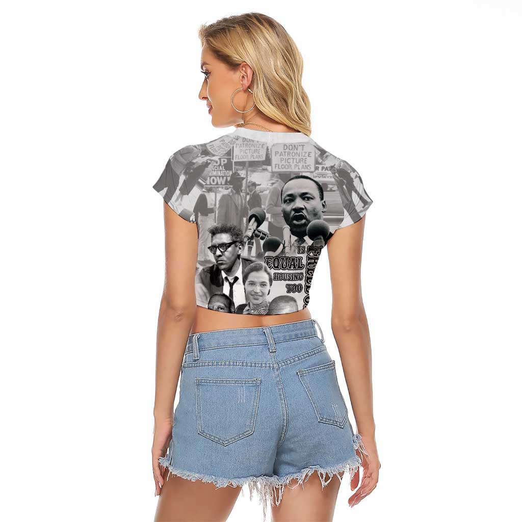 Civil Rights Leaders Raglan Cropped T Shirt Freedom Is Equal Housing Too