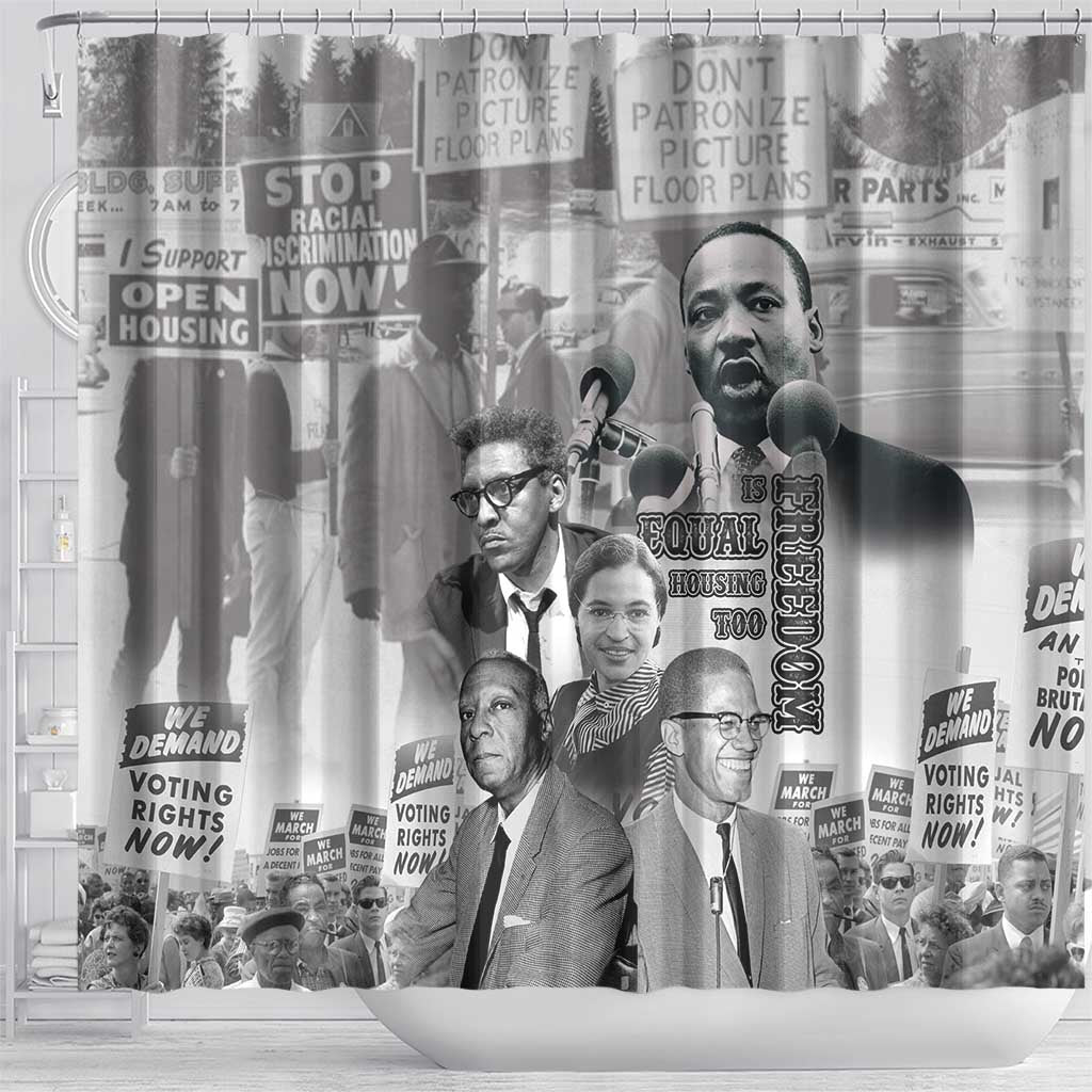 Civil Rights Leaders Shower Curtain Freedom Is Equal Housing Too