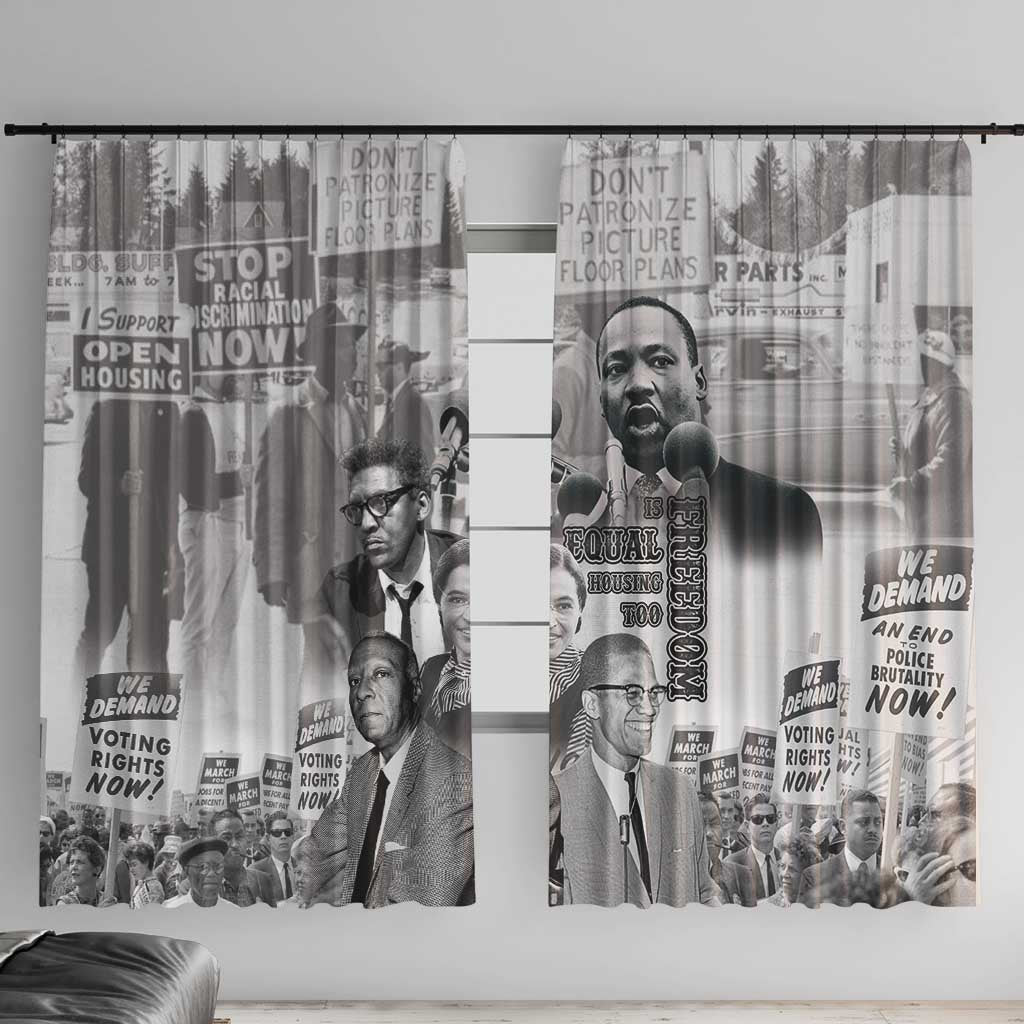 Civil Rights Leaders Window Curtain Freedom Is Equal Housing Too