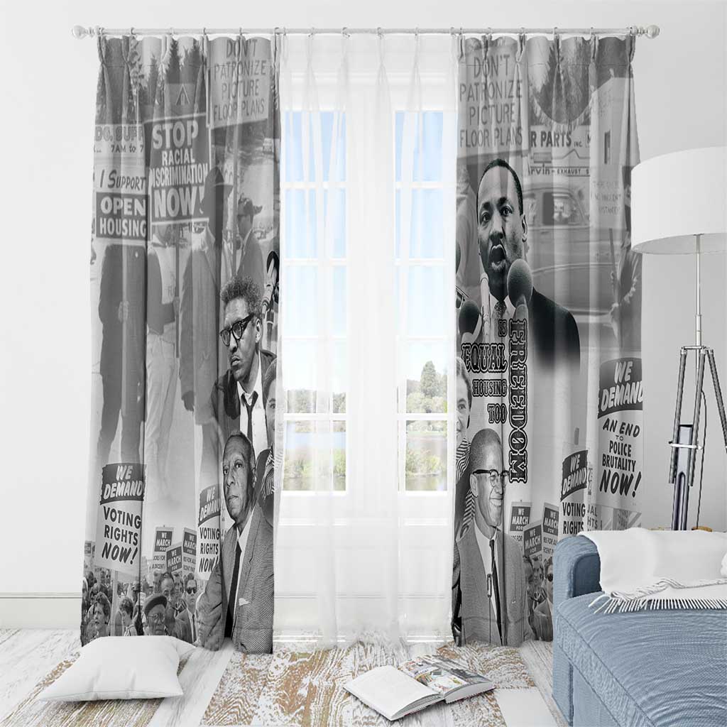 Civil Rights Leaders Window Curtain Freedom Is Equal Housing Too