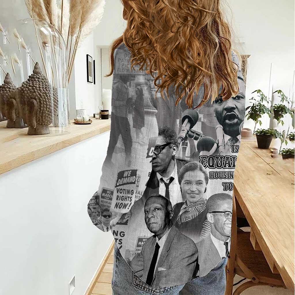 Civil Rights Leaders Women Casual Shirt Freedom Is Equal Housing Too