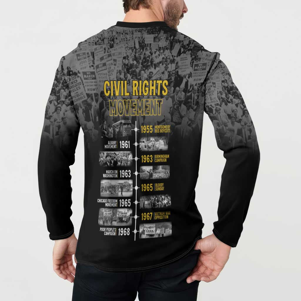 Black History Month Button Sweatshirt Civil Rights Movement