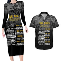 Black History Month Couples Matching Long Sleeve Bodycon Dress and Hawaiian Shirt Civil Rights Movement