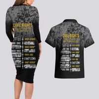 Black History Month Couples Matching Long Sleeve Bodycon Dress and Hawaiian Shirt Civil Rights Movement