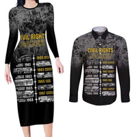 Black History Month Couples Matching Long Sleeve Bodycon Dress and Long Sleeve Button Shirt Civil Rights Movement