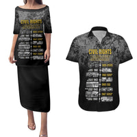 Black History Month Couples Matching Puletasi and Hawaiian Shirt Civil Rights Movement