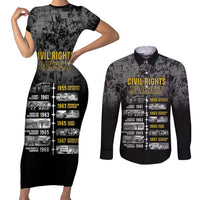 Black History Month Couples Matching Short Sleeve Bodycon Dress and Long Sleeve Button Shirt Civil Rights Movement