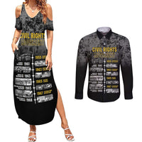 Black History Month Couples Matching Summer Maxi Dress and Long Sleeve Button Shirt Civil Rights Movement
