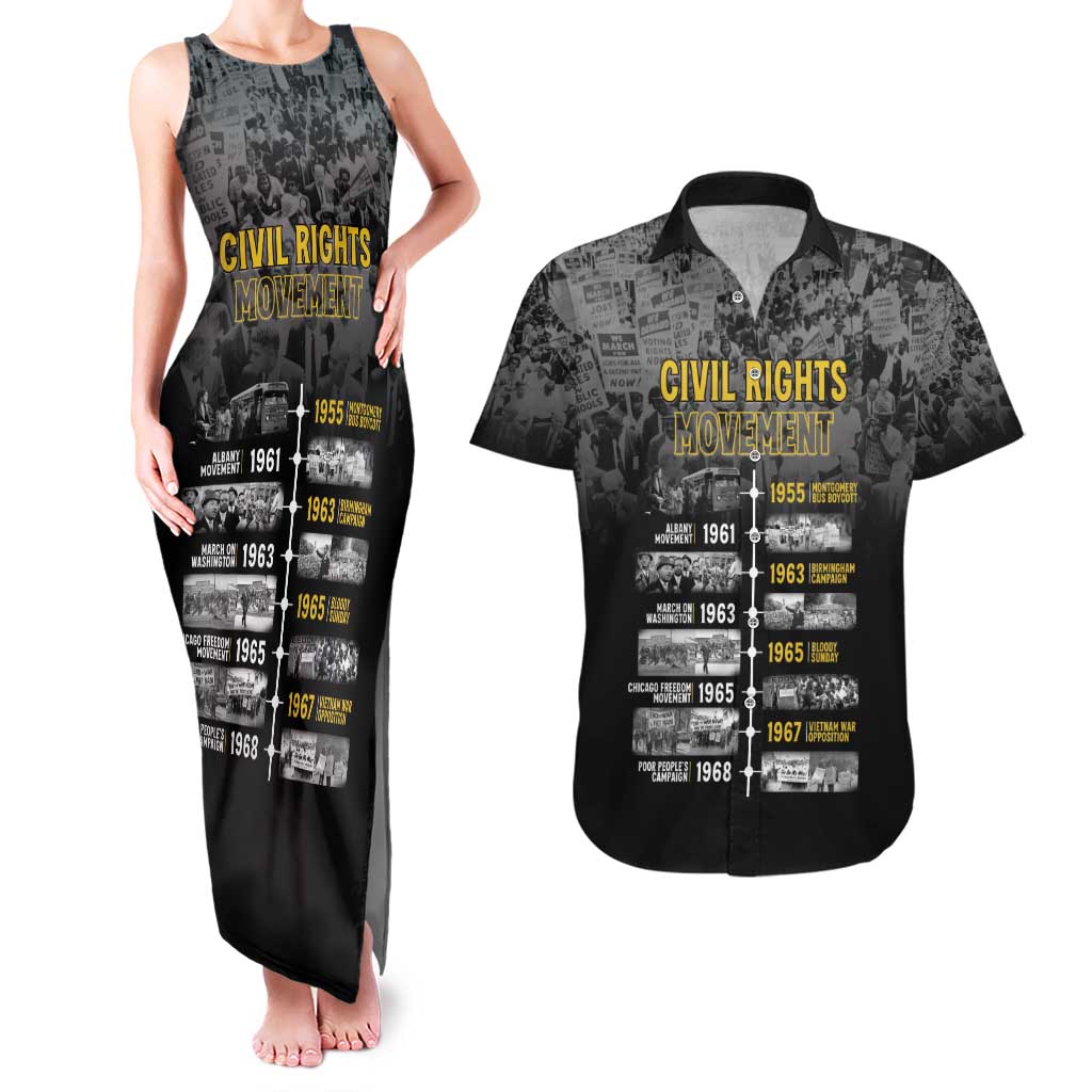 Black History Month Couples Matching Tank Maxi Dress and Hawaiian Shirt Civil Rights Movement
