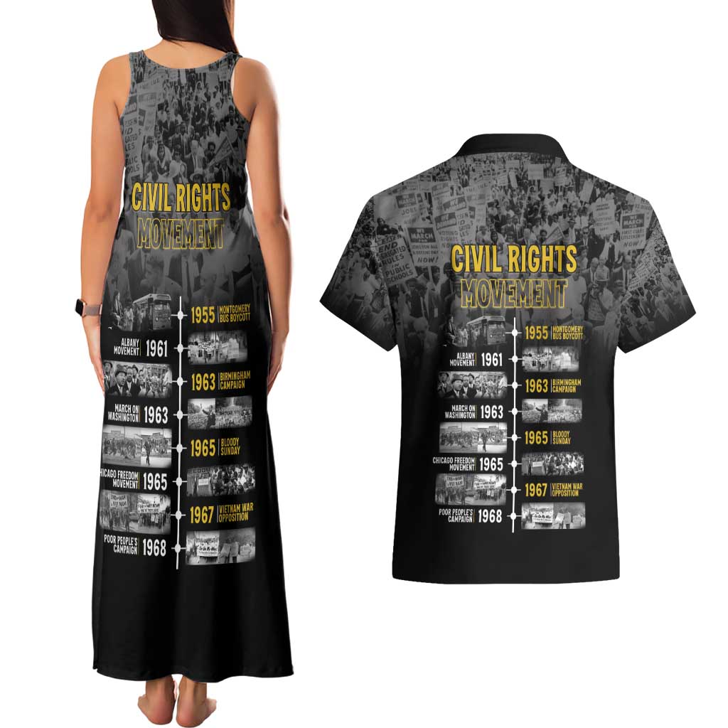 Black History Month Couples Matching Tank Maxi Dress and Hawaiian Shirt Civil Rights Movement