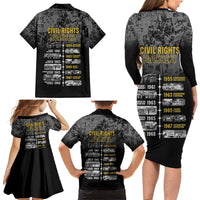 Black History Month Family Matching Long Sleeve Bodycon Dress and Hawaiian Shirt Civil Rights Movement