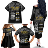 Black History Month Family Matching Off The Shoulder Long Sleeve Dress and Hawaiian Shirt Civil Rights Movement