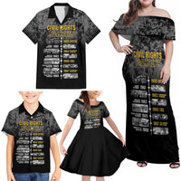 Black History Month Family Matching Off Shoulder Maxi Dress and Hawaiian Shirt Civil Rights Movement