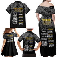 Black History Month Family Matching Off Shoulder Maxi Dress and Hawaiian Shirt Civil Rights Movement
