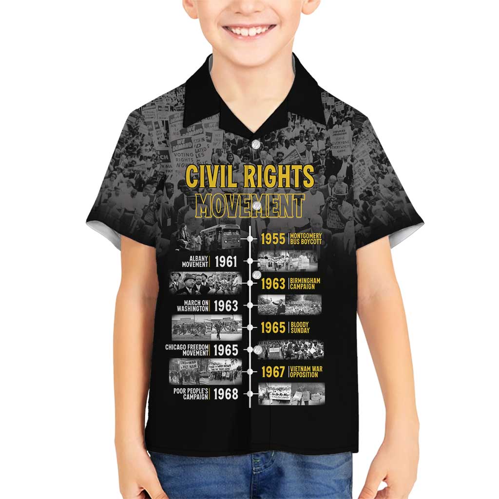 Black History Month Family Matching Off Shoulder Maxi Dress and Hawaiian Shirt Civil Rights Movement