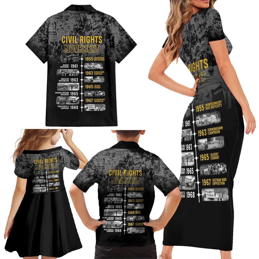 Black History Month Family Matching Short Sleeve Bodycon Dress and Hawaiian Shirt Civil Rights Movement