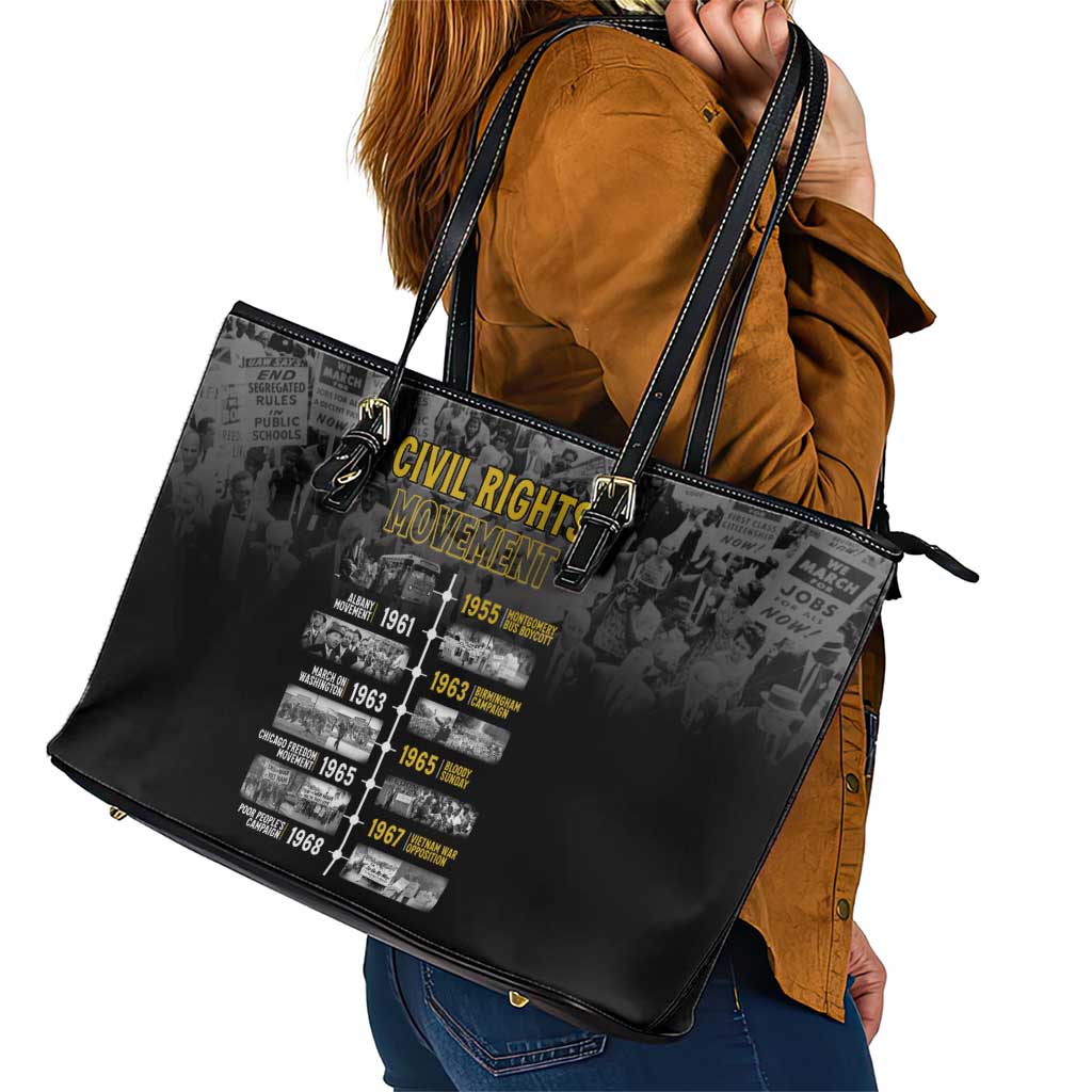 Black History Month Leather Tote Bag Civil Rights Movement