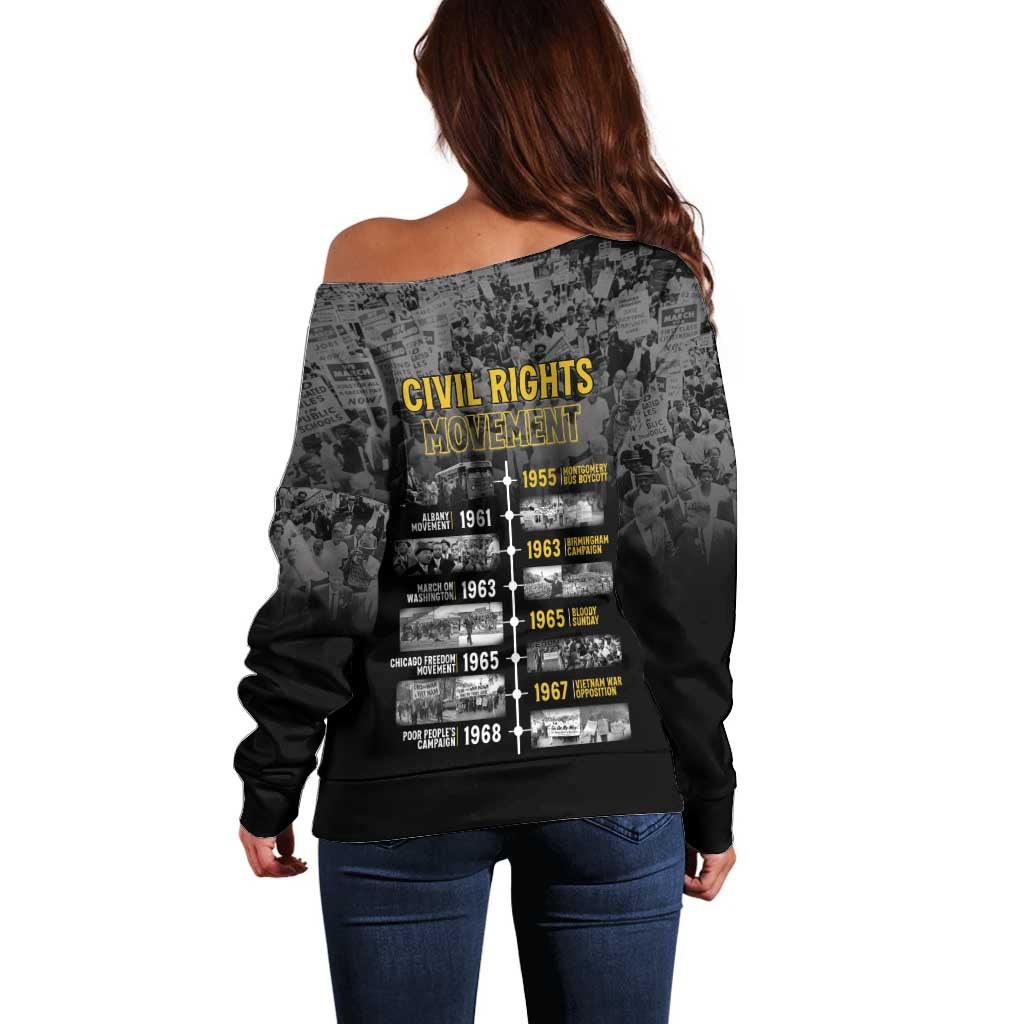 Black History Month Off Shoulder Sweater Civil Rights Movement