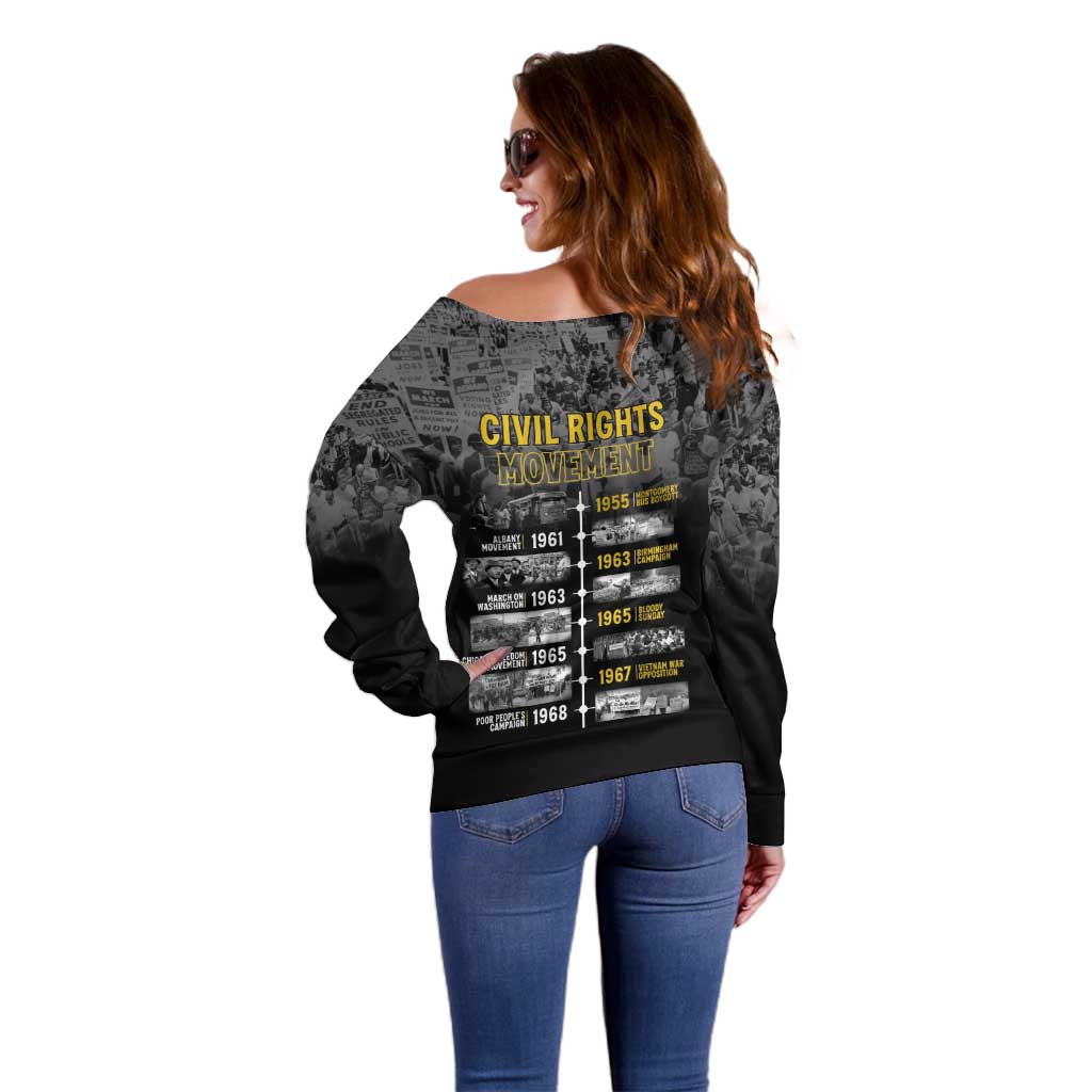 Black History Month Off Shoulder Sweater Civil Rights Movement