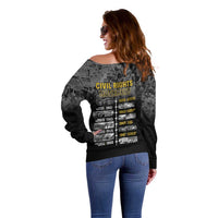 Black History Month Off Shoulder Sweater Civil Rights Movement