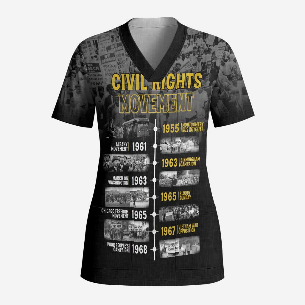 Black History Month Scrub Top Civil Rights Movement - Wonder Print Shop